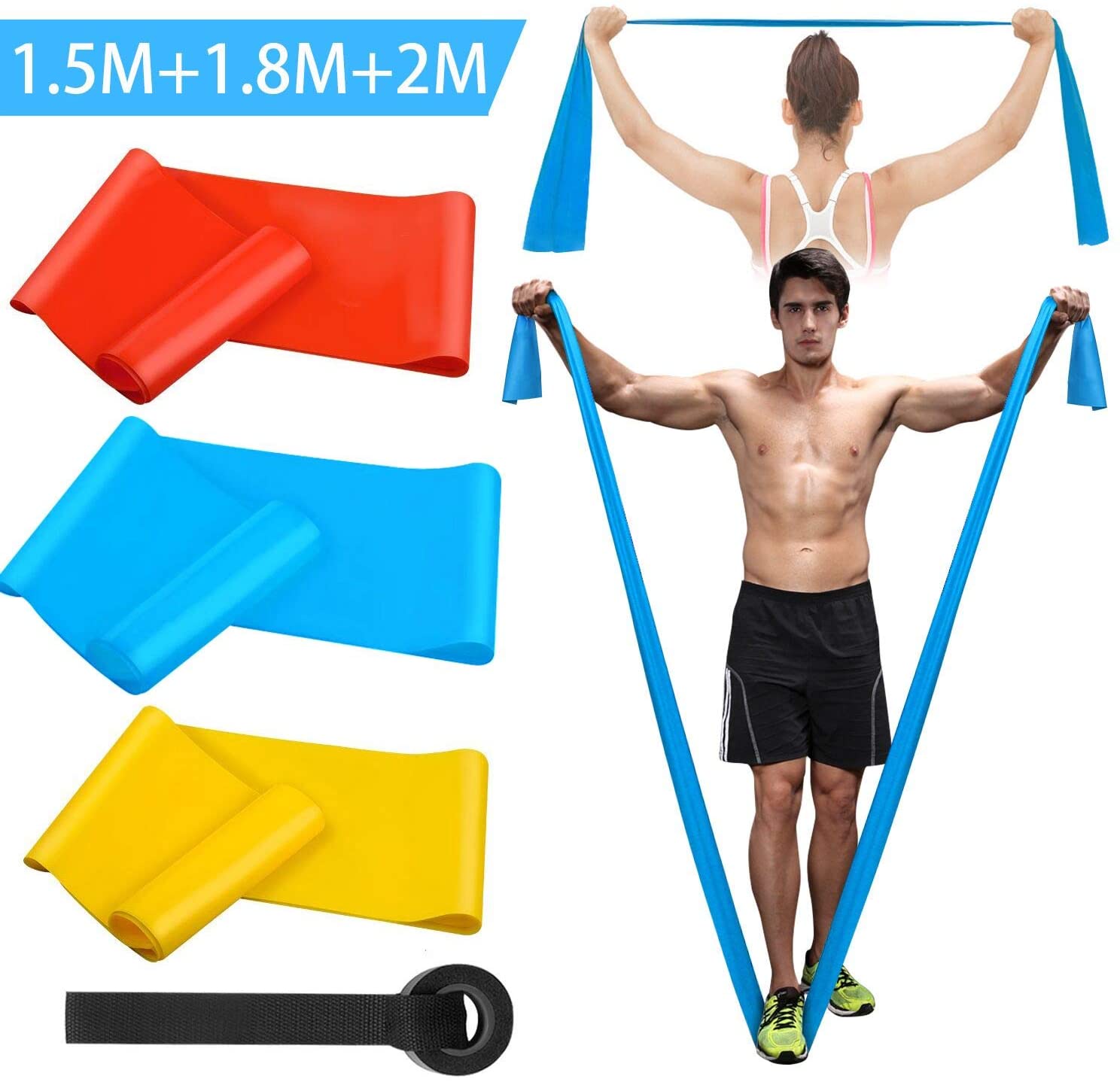 Sports Equipment Supplies - Elastic Fitness Bands 3Pcs Resistance Bands