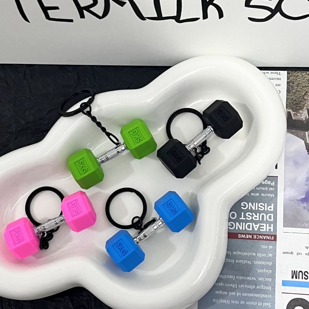 Sports Equipment Supplies - Fitness Equipment Dumbbell Keychain Hanging Ornament